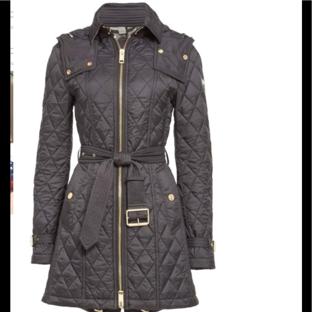 Burberry bell bridge technical quilted parka coat